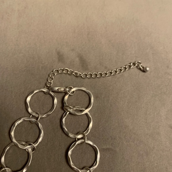 3 piece silver circles set, necklace (39”), bracelet & earrings - Picture 2 of 7